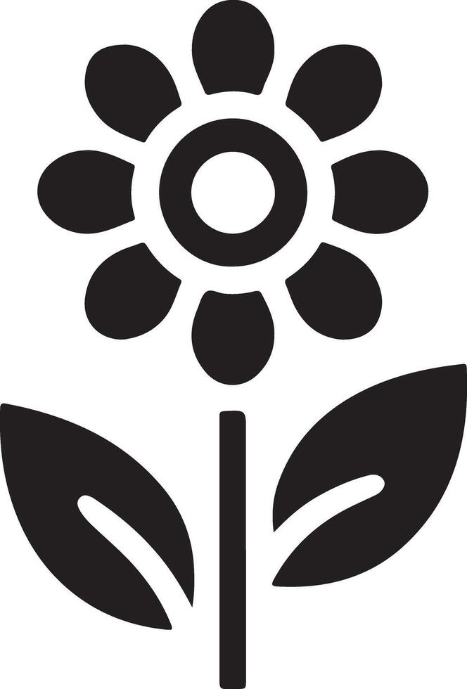 Delicate Simple Flower Silhouette for Designers vector