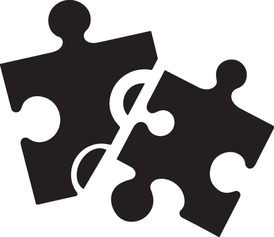 Detailed Artwork of Puzzle Together Icon vector