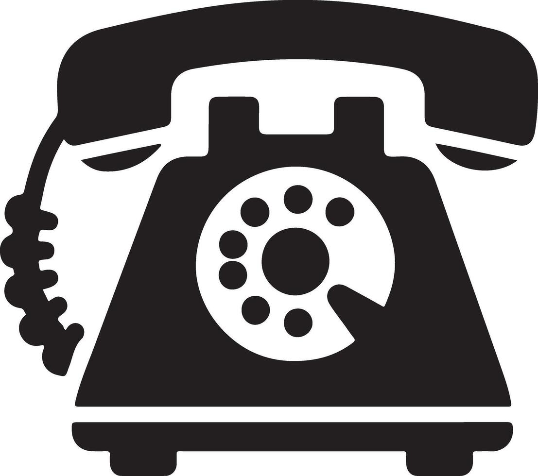Modern Telephone Silhouette Illustration for Designers vector