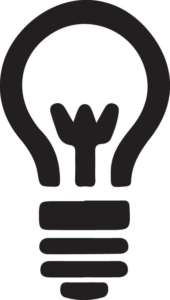 a black and white light bulb icon vector