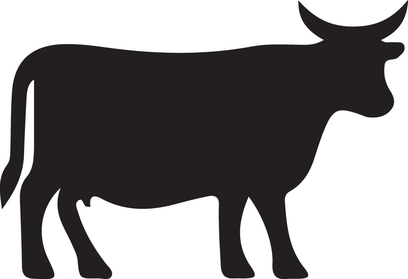 a black cow silhouette on a white background vector