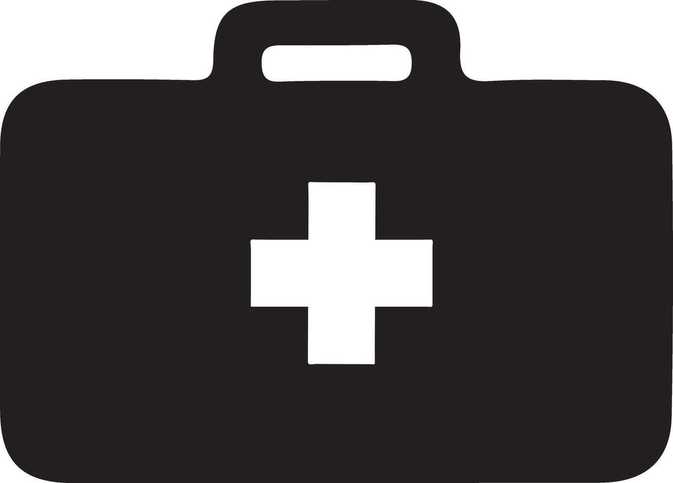 a black first aid case with a white cross on it vector