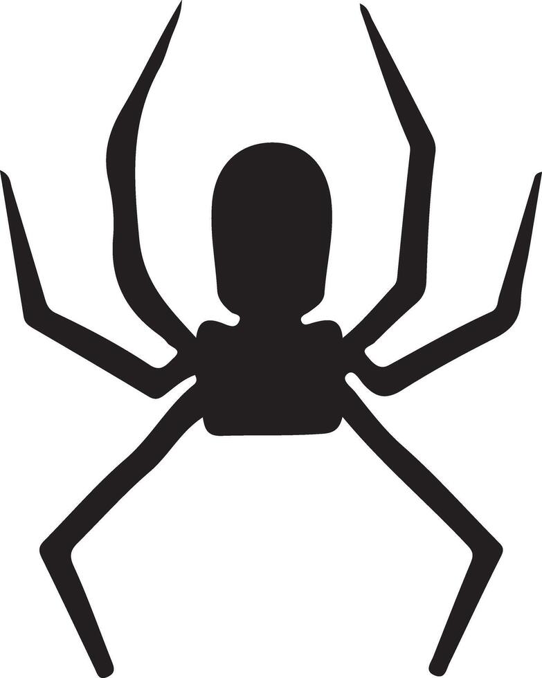 a black and white spider silhouette on a white background vector