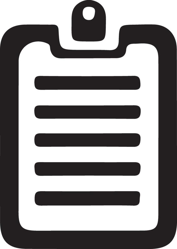 a black and white clip board icon vector