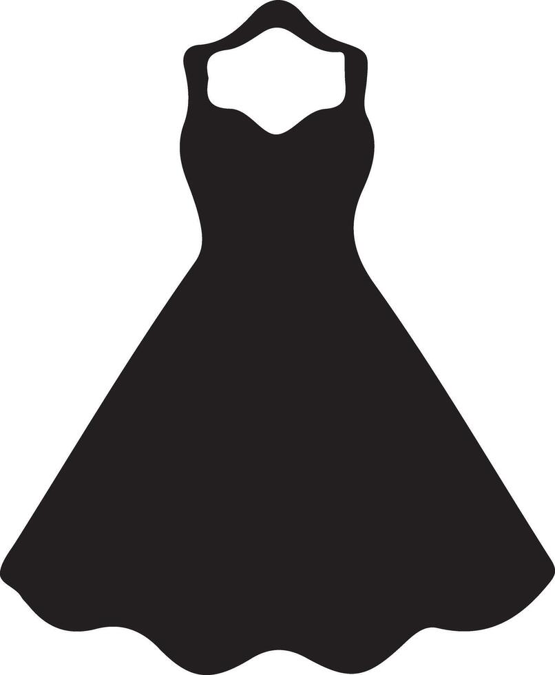 a black dress silhouette on a white background vector