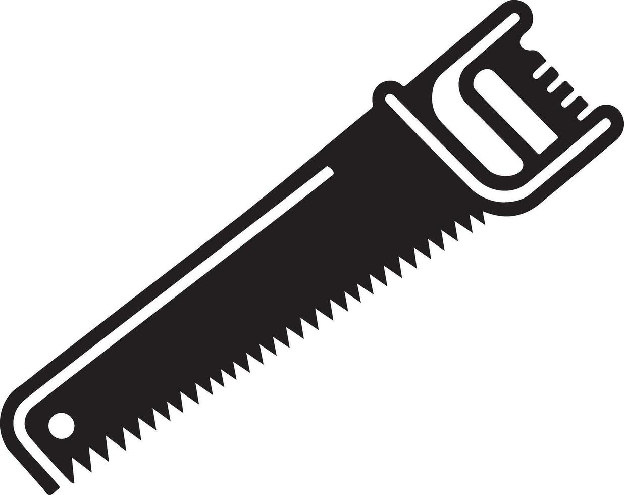 Hand Saw Icon Silhouette for Creative Projects vector