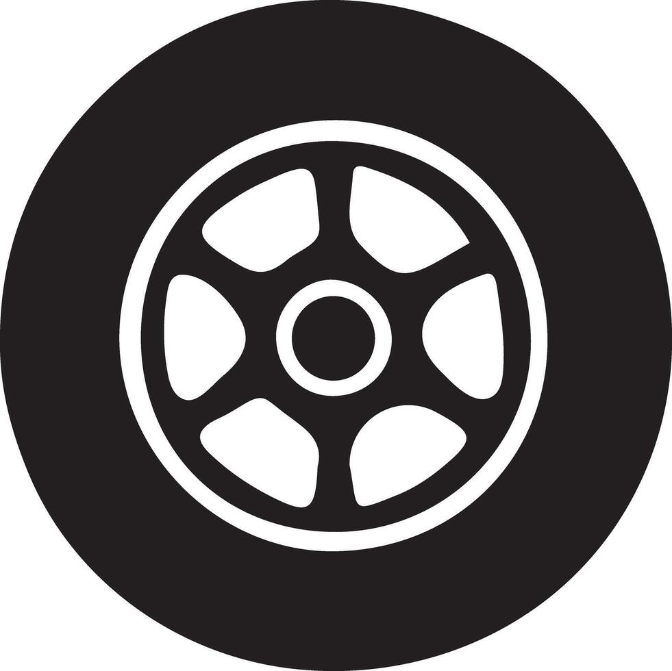 High-Quality Tire Icon Silhouette Design vector