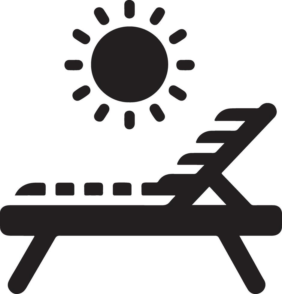 Versatile Sunbed Silhouette Stock Illustration vector
