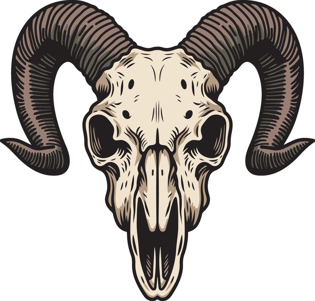 Bull skull logo design art vector