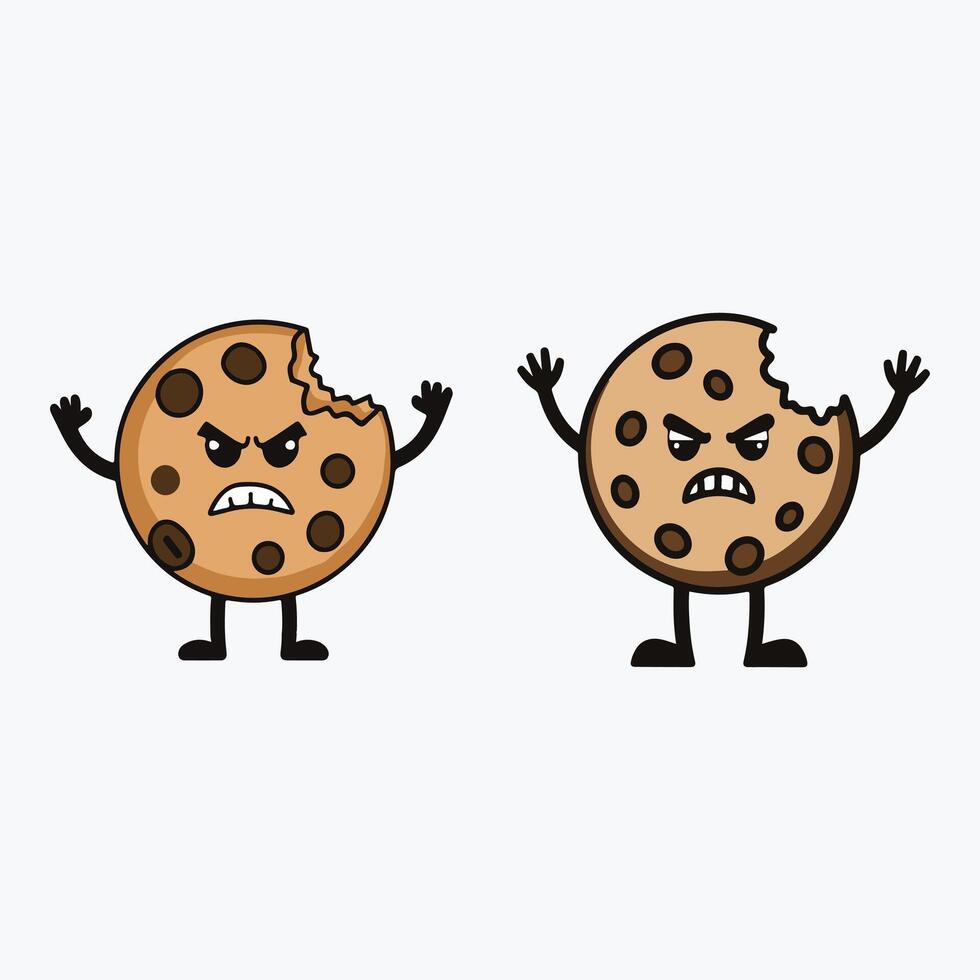 cartoon Chocolate chip cookie character vector