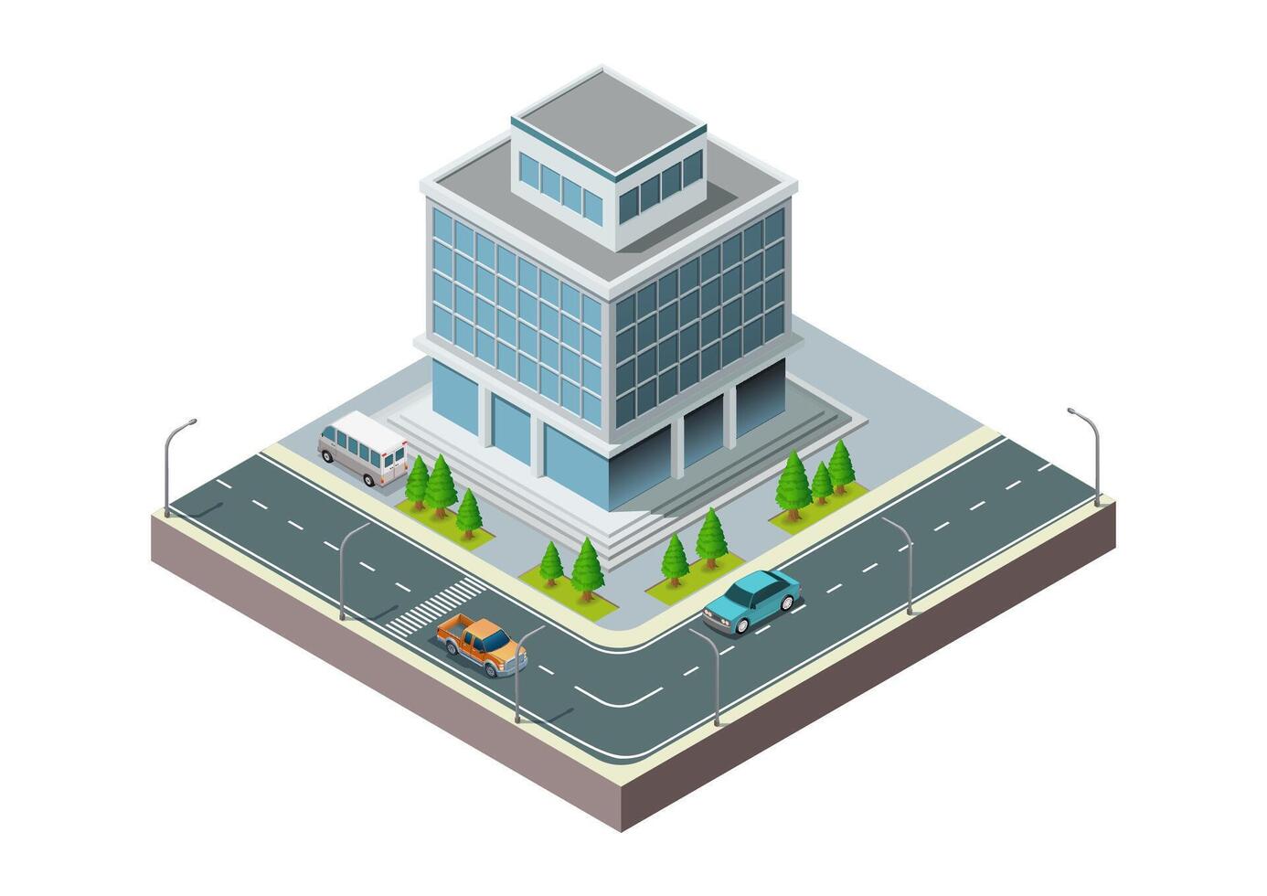 Isometric modern building vector