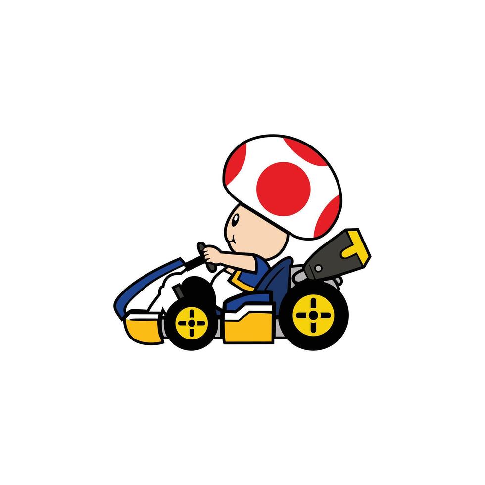 Toad Mario Kart vector
