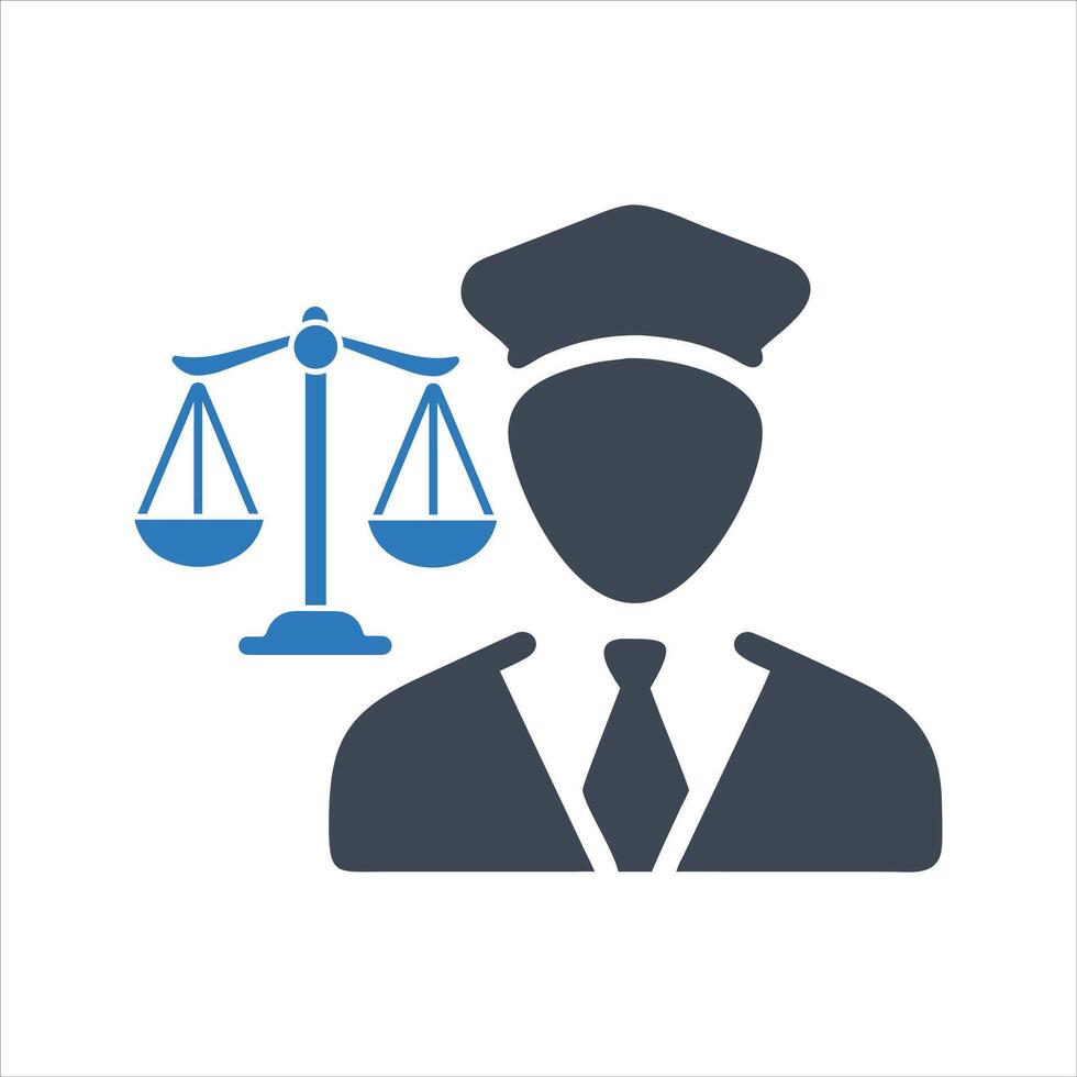 Justice scale icon. Lawyer icon vector