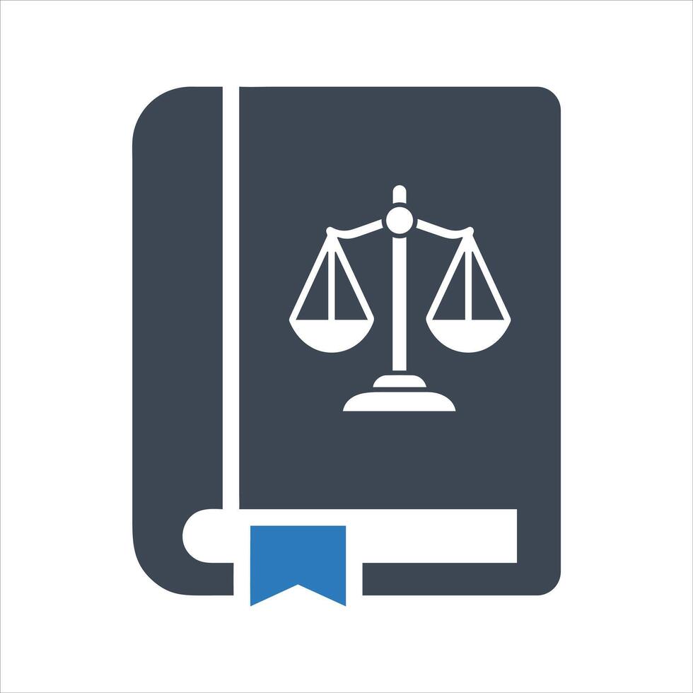 Law book icon. and glyph vector