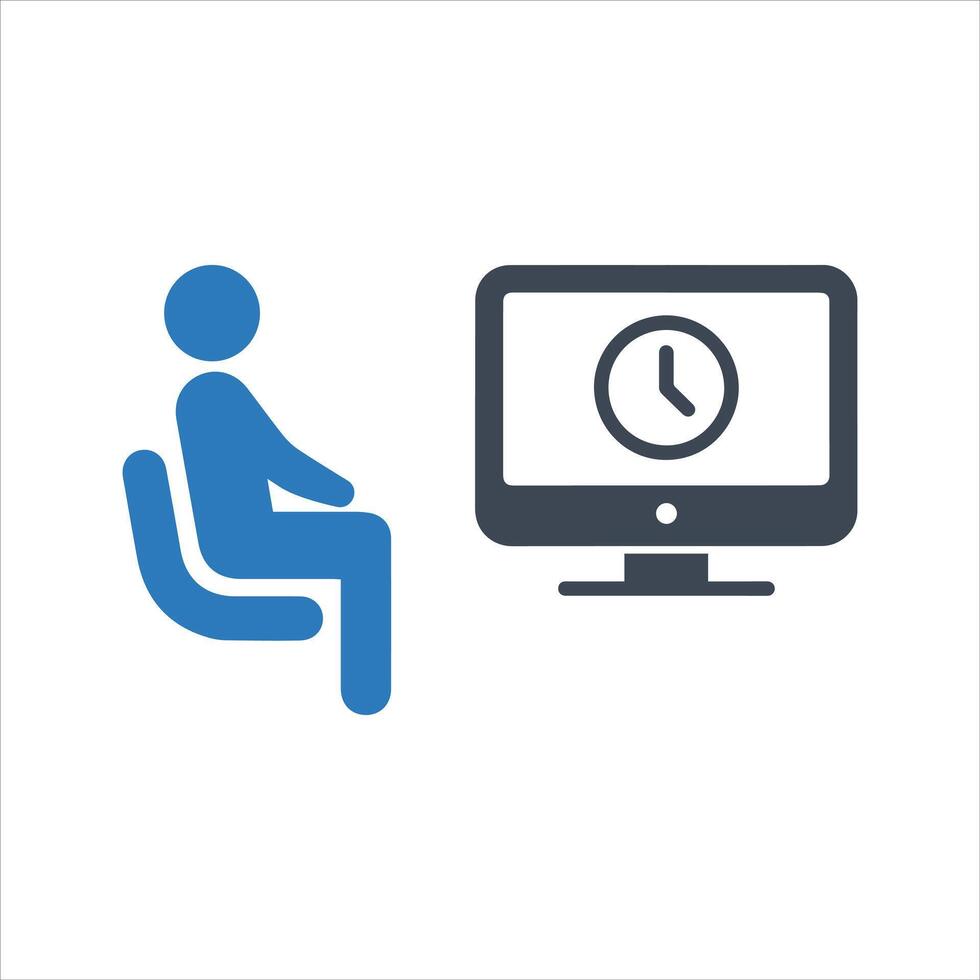Waiting room icon. Screen time icon vector