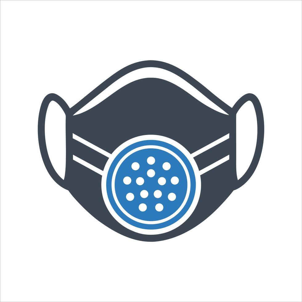 Face mask icon. FFP3 particle filtering face mask icon vector