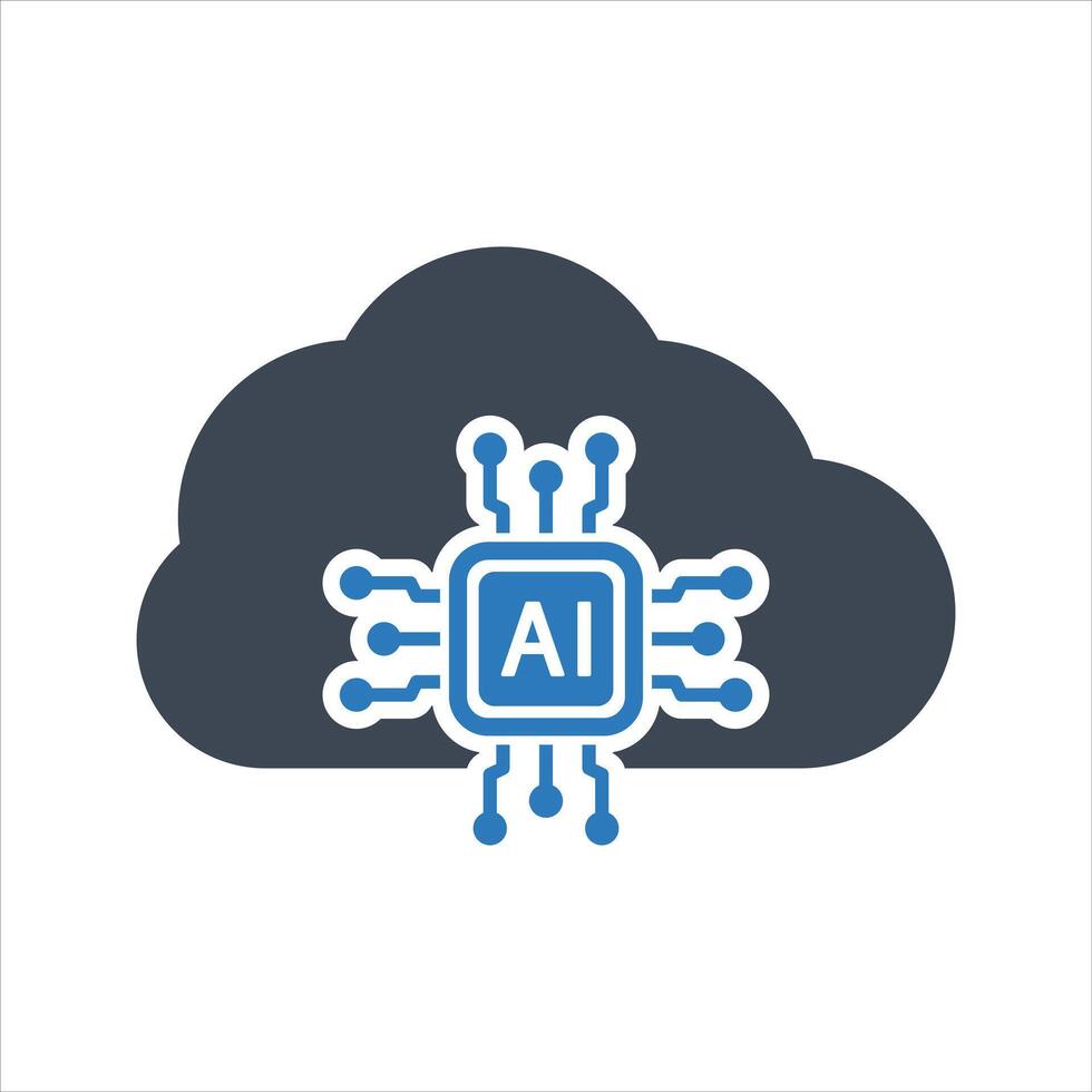 AI cloud icon. Artificial intelligence icon vector
