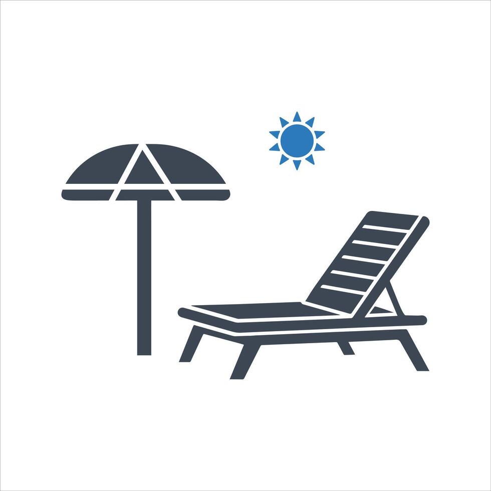 Beach icon. Summer. and glyph vector