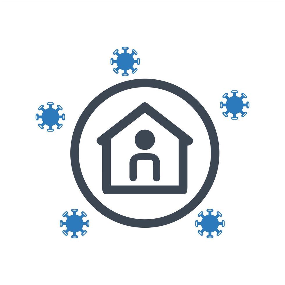 Stay at home icon. Quarantine icon vector