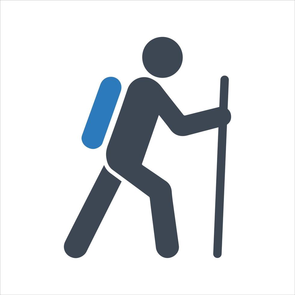 Hiking icon. Walking man. Trail icon vector