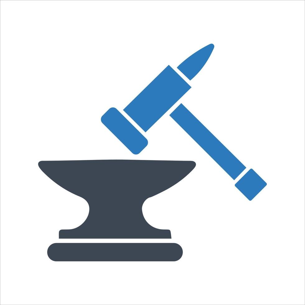 Blacksmith icon. and glyph vector