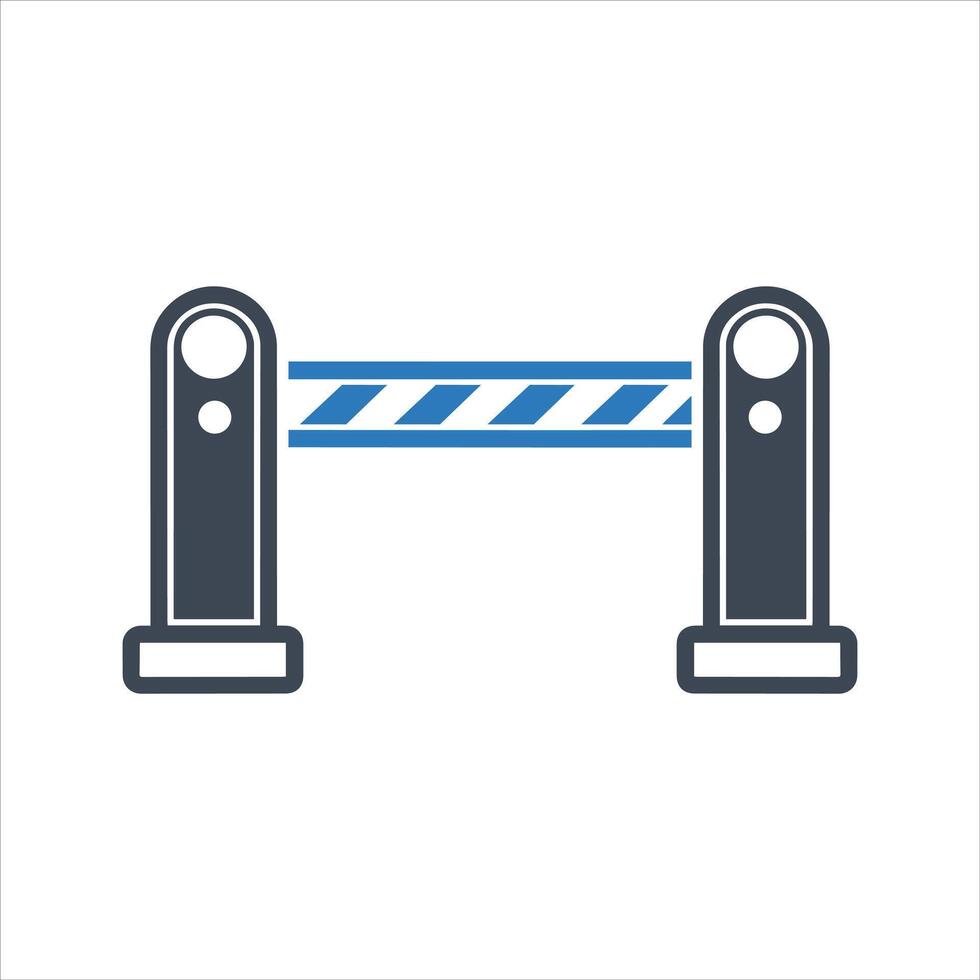Open barrier. Parking lot gate opening icon. Road barrier icon vector