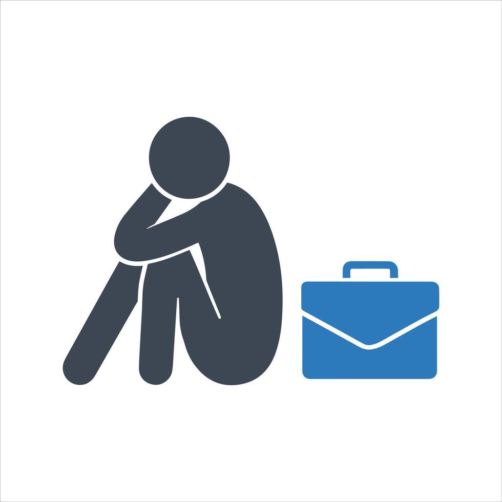 Unemployment icon. Desperate businessman icon vector