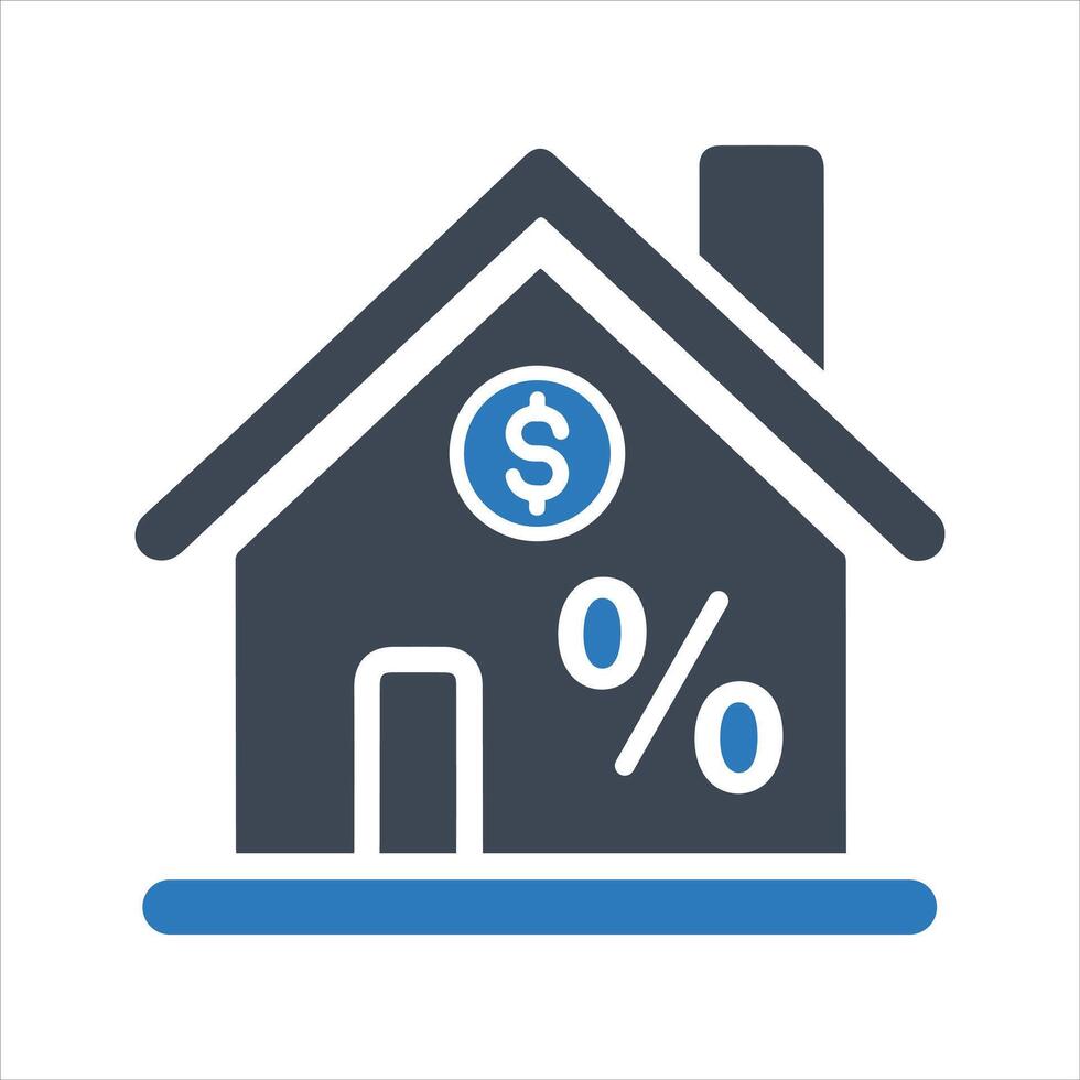 Real estate. Cost of living. House. Interest rate. Property value. Mortgage rate icon vector