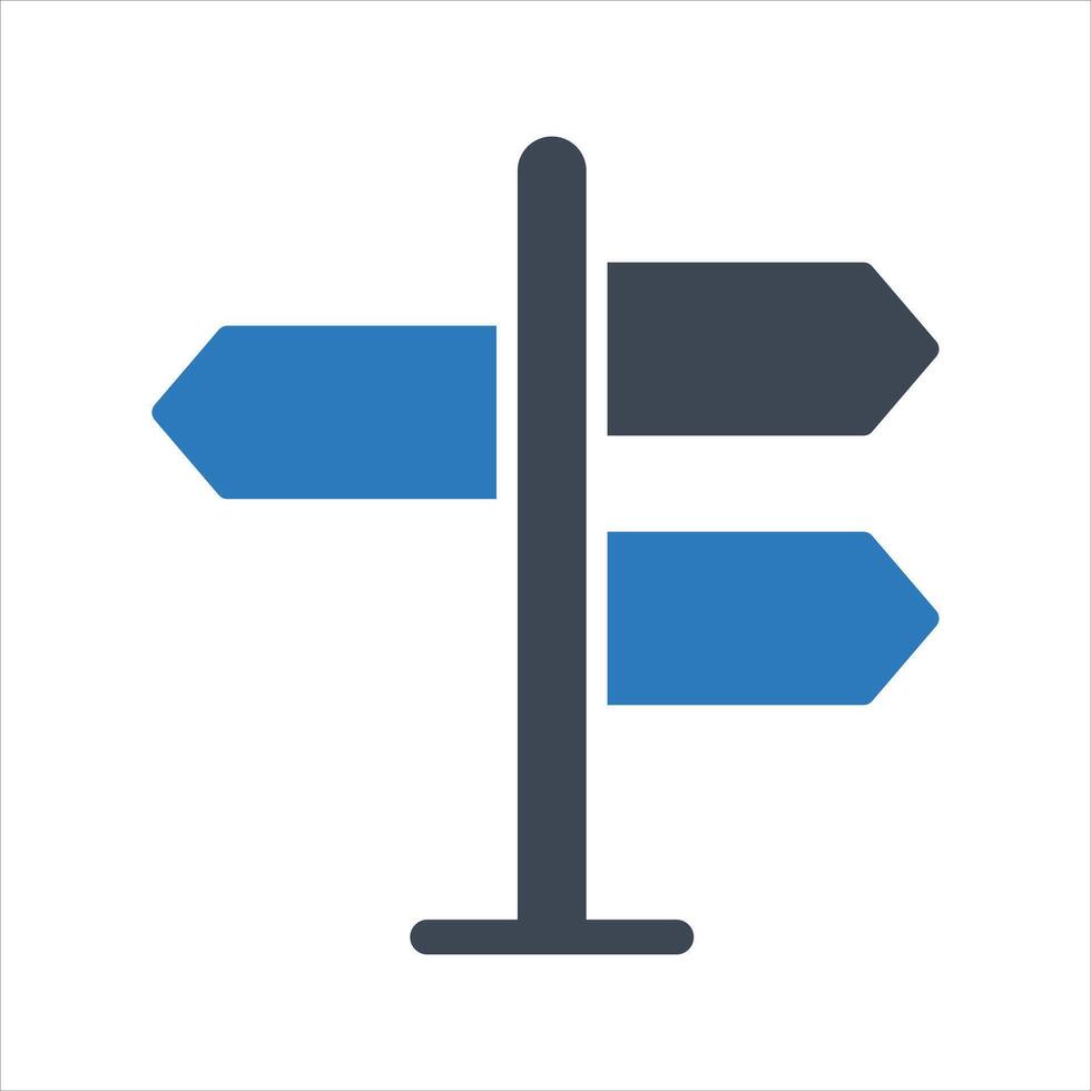 Decision icon. Road sign direction icon vector