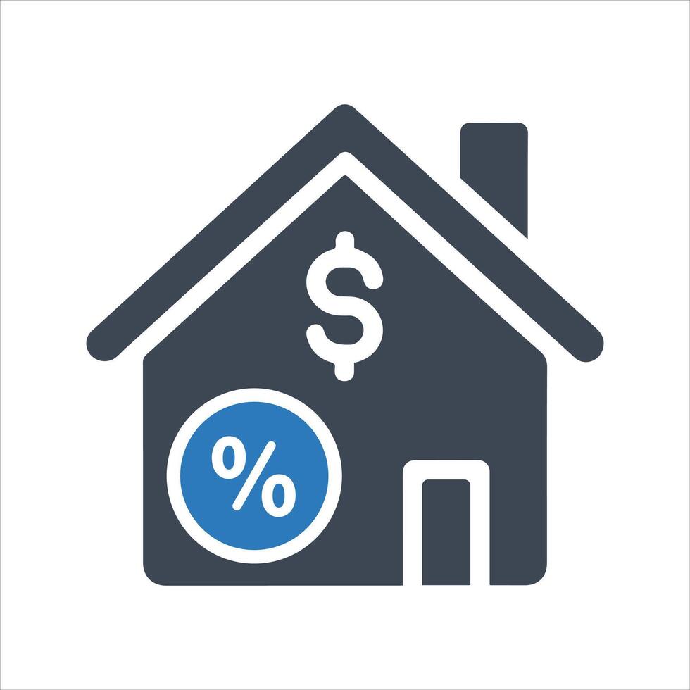 Mortgage rate icon. Property value. House investment growth icon vector