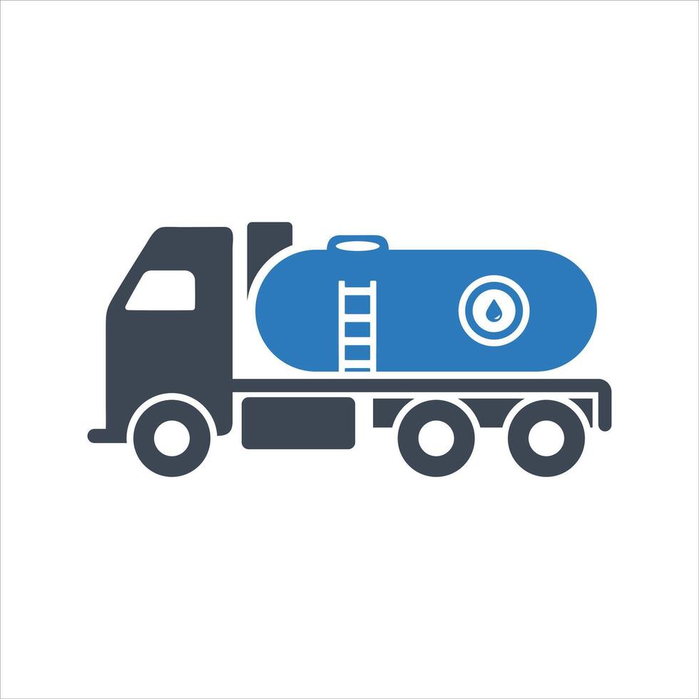 Fuel truck icon. Oil tank truck icon vector