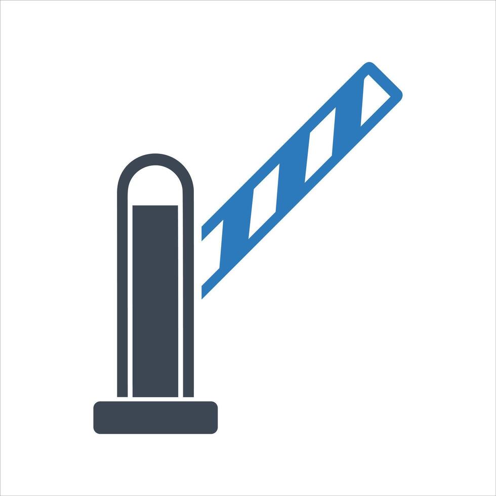 Open barrier. Parking lot gate opening icon. Road barrier icon vector