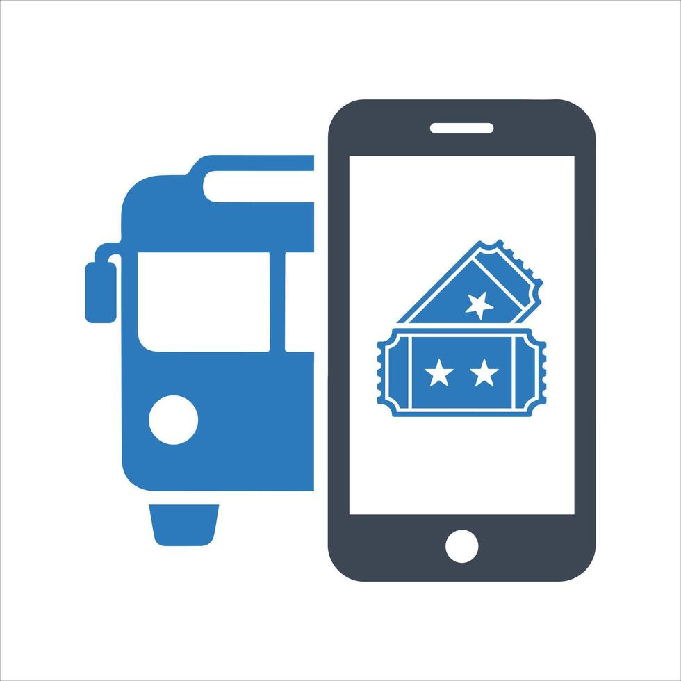 Bus Ticket icon. and glyph vector