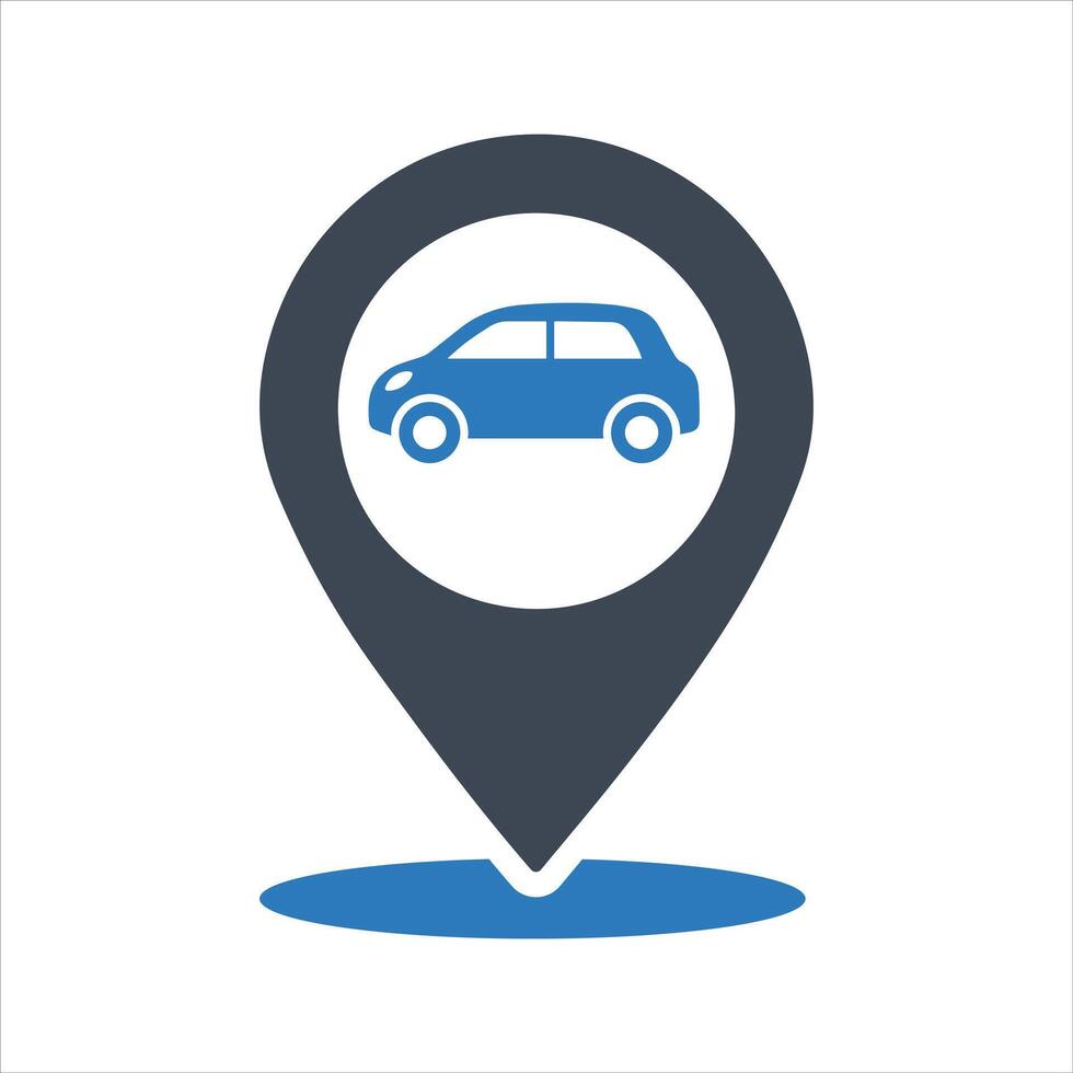 Car location icon. Mobile phone taxi app icon vector