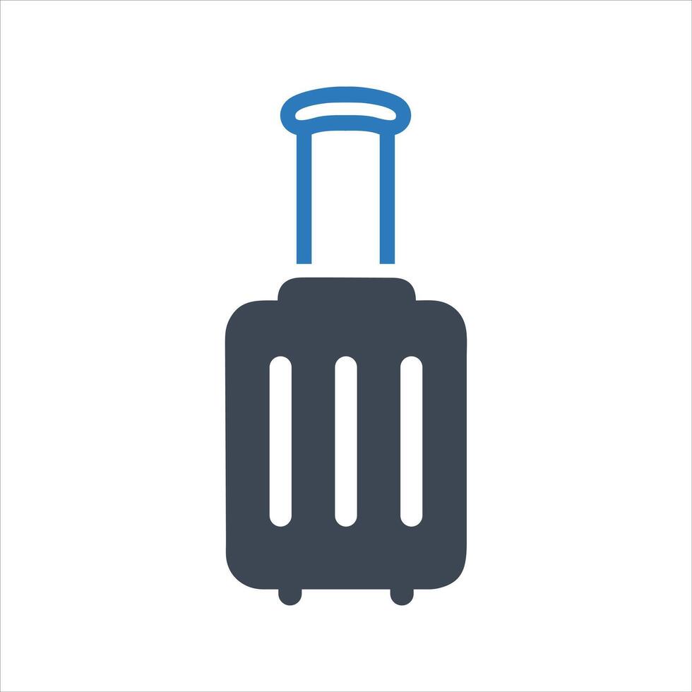 Travel suitcase icon. Journey bag icon vector