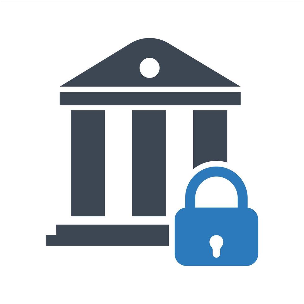 Secure bank icon. Bank sanctions icon vector