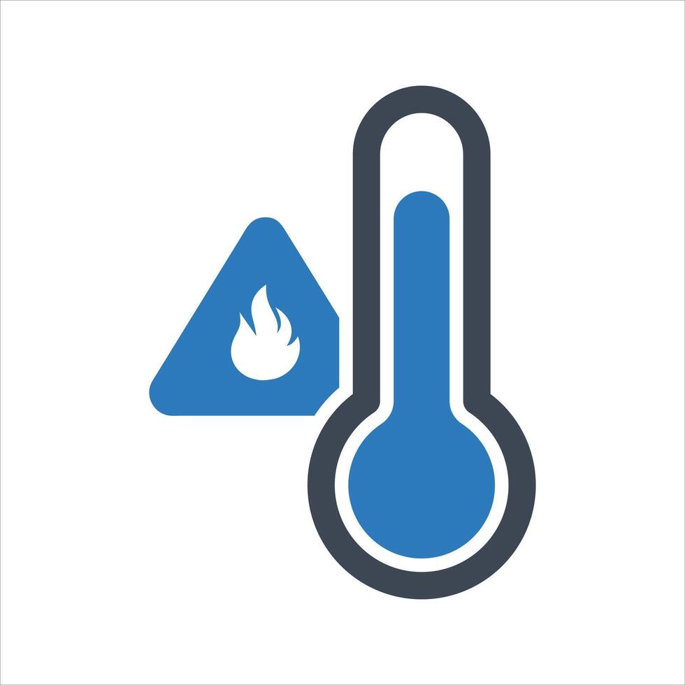 High temperature warning icon. Heatwave icon vector