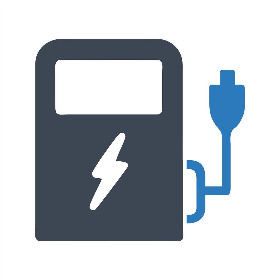 Electric vehicle charger icon. EV charging point. Home EV charger icon vector
