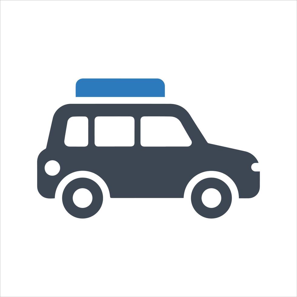 Travelling by car. Customer pick up. Road trip icon vector