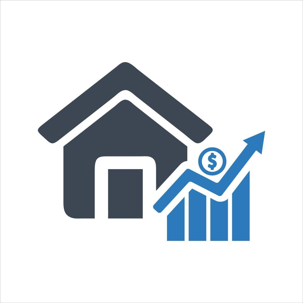 House investment growth icon. Cost of living icon vector