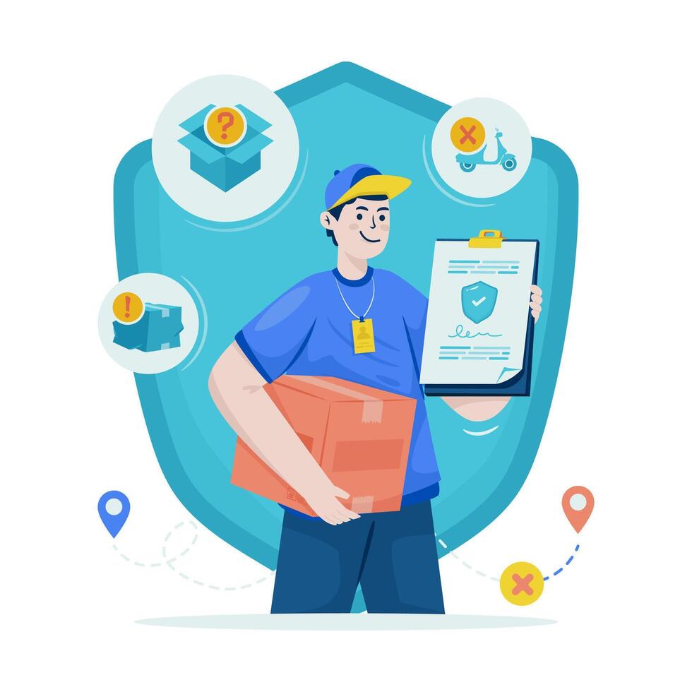 Shipping insurance protection illustration vector