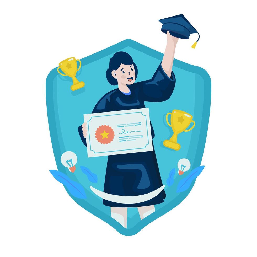 Education insurance for the best graduates illustration vector