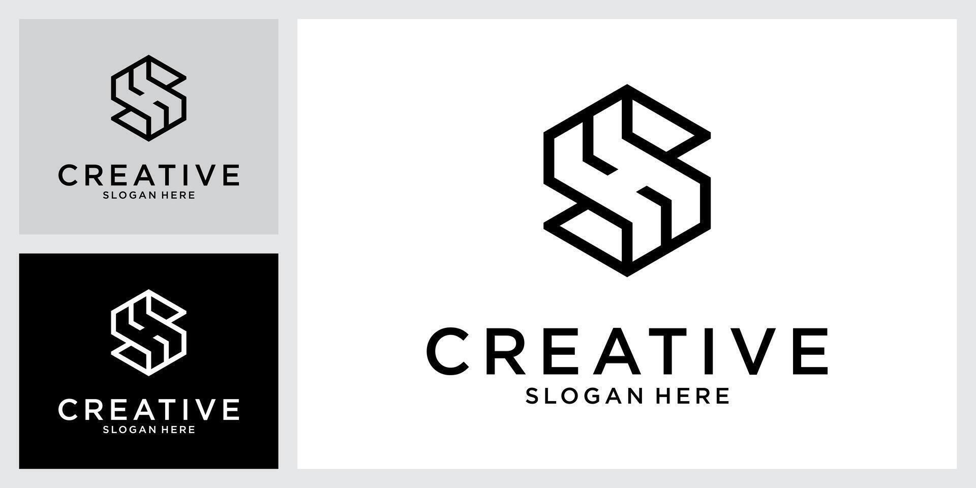 SH or HS Initial letter logo design vector