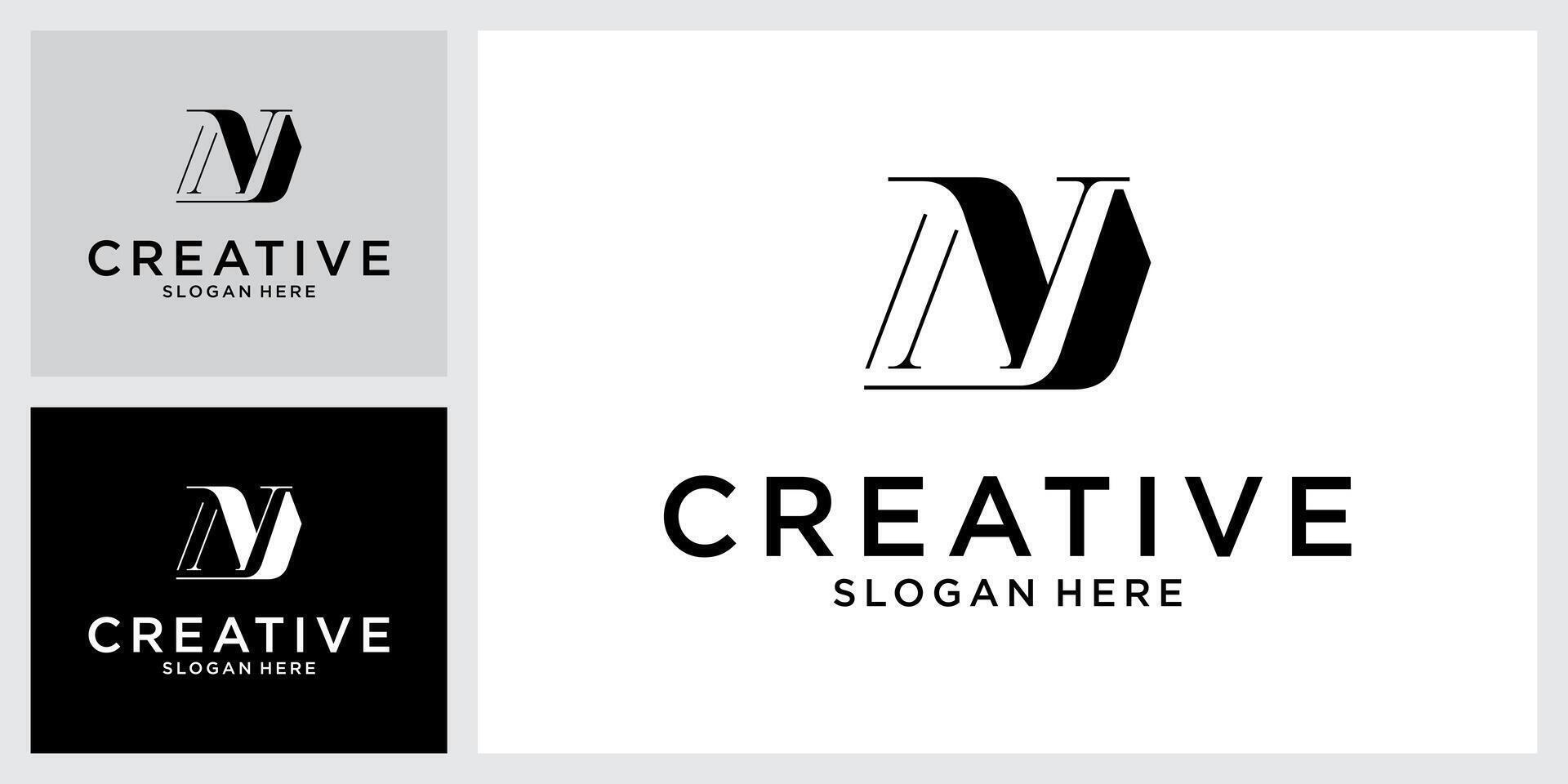 Initial letter N monogram logo design vector