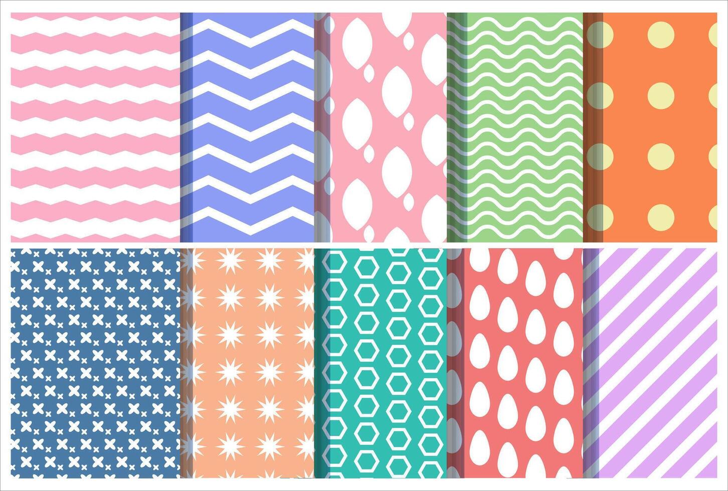 set of backgrounds aesthetic with simple and fun repeating patterns. Abstract colorful backgrounds for cards, posters, covers, banners, vector