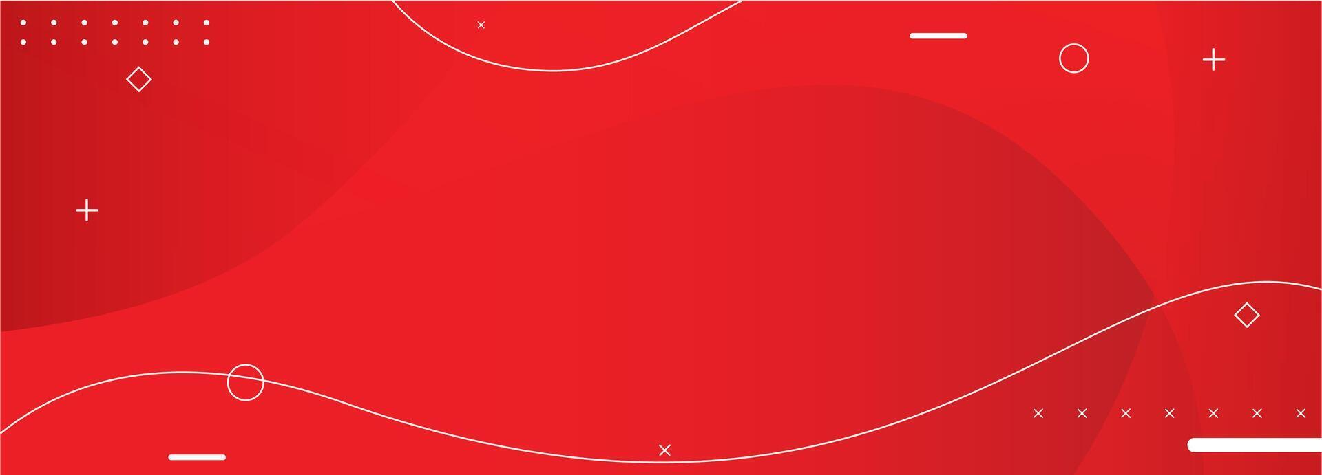 Red geometric background with wave lines vector