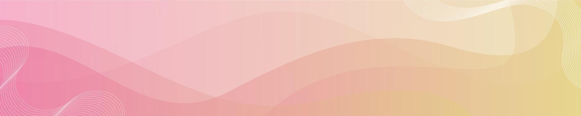 Abstract background with wavy lines in pink and yellow vector