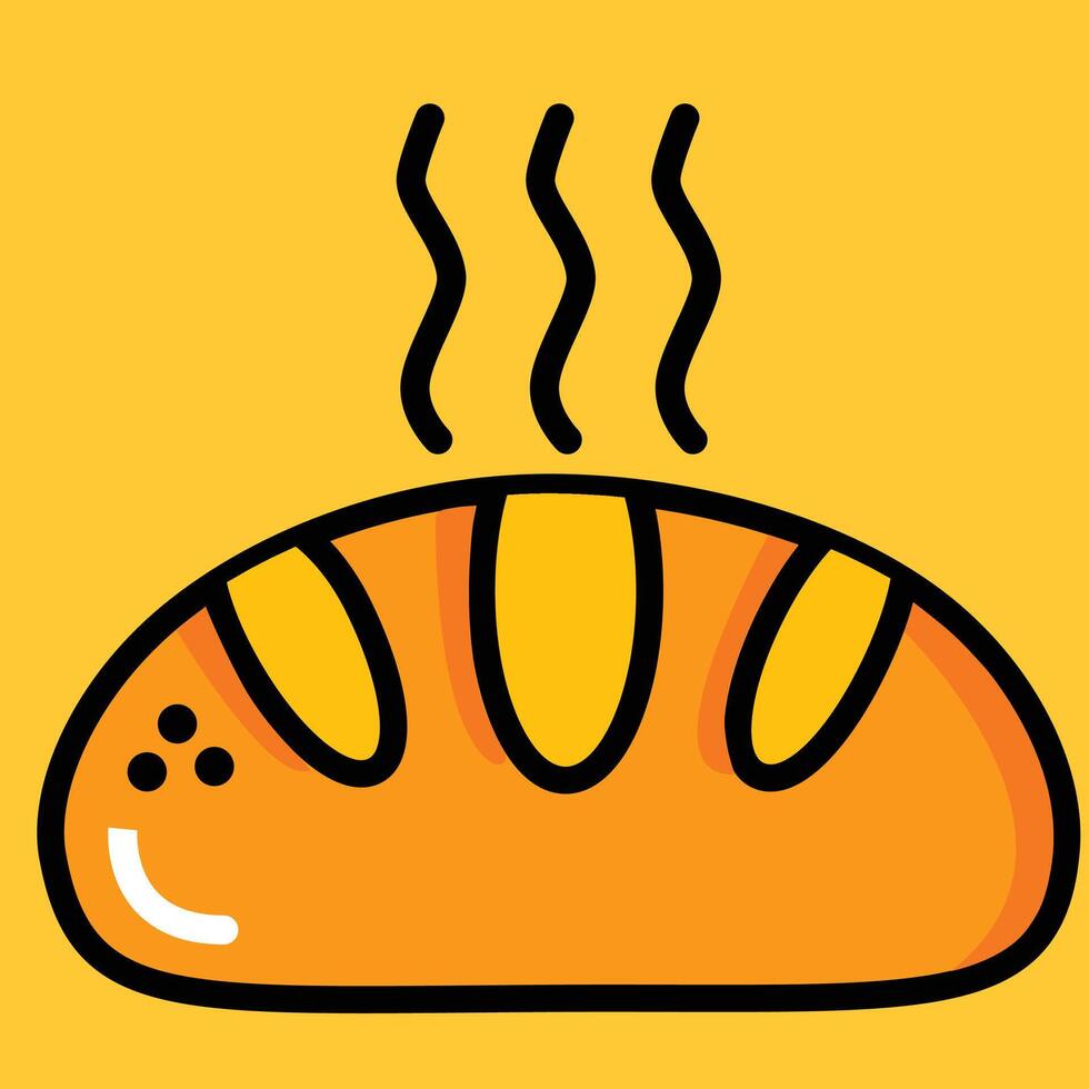 hot and fresh baked bread icon design vector
