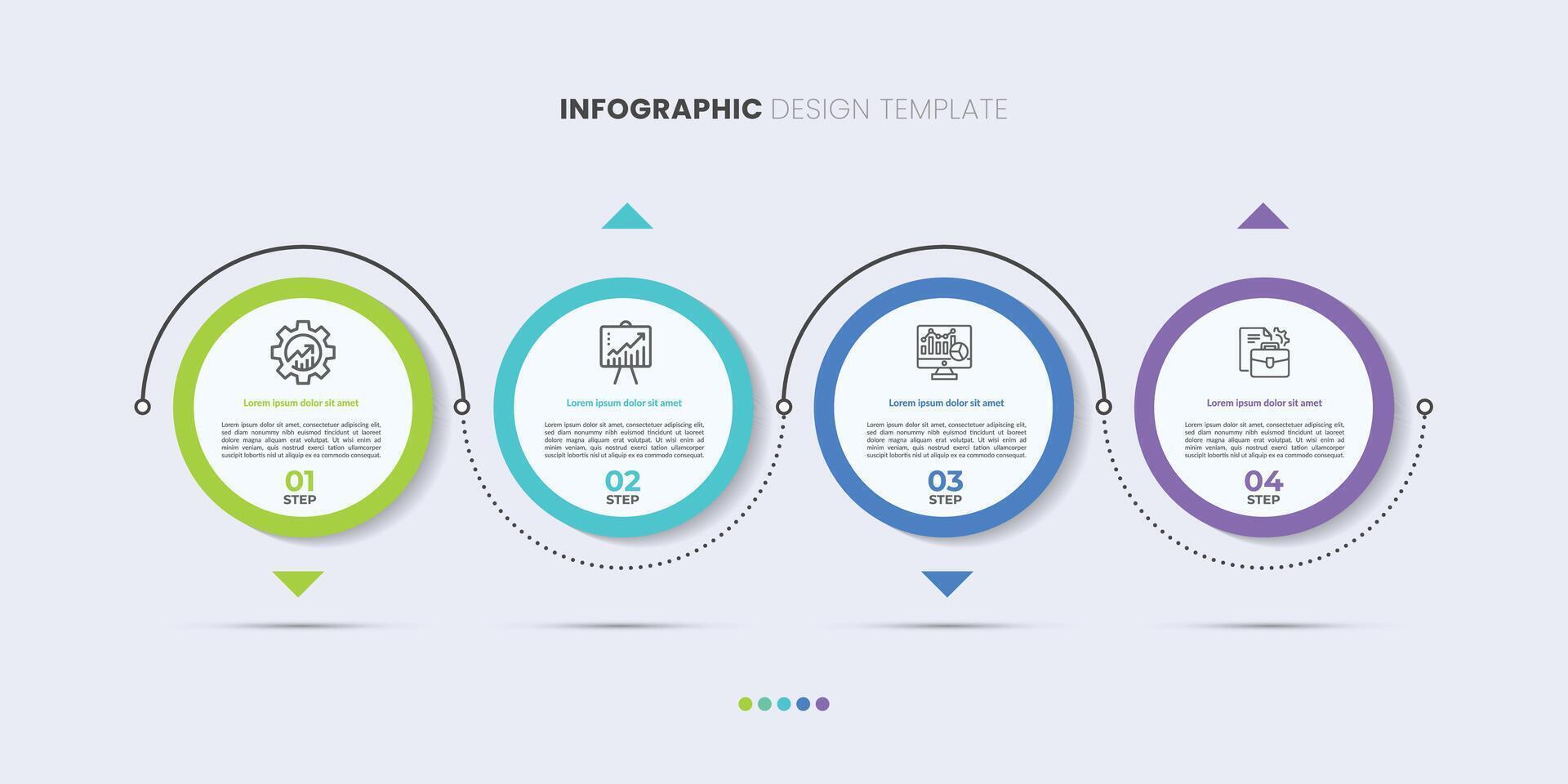 Business infographic template. 4 Step timeline journey. Process diagram, 4 options on white background, Infograph elements vector