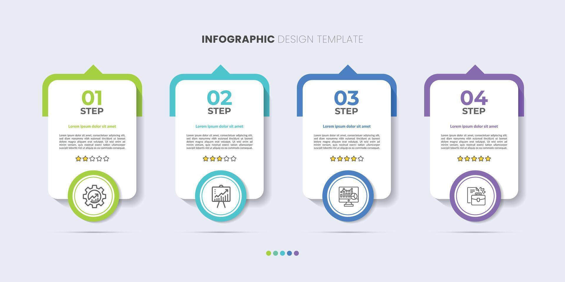 Business infographic template. 4 Step timeline journey. Process diagram, 4 options on white background, Infograph elements vector